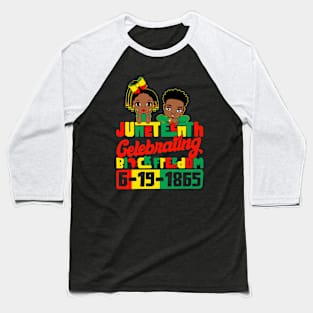 kids Juneteenth Celebrating Black Freedom 1865 Afro American Baseball T-Shirt